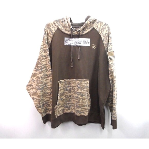 Ariat Other - Ariat Patriot Camo Hoodie Men’s Size L Brown Desert Digital Camouflage Hunting